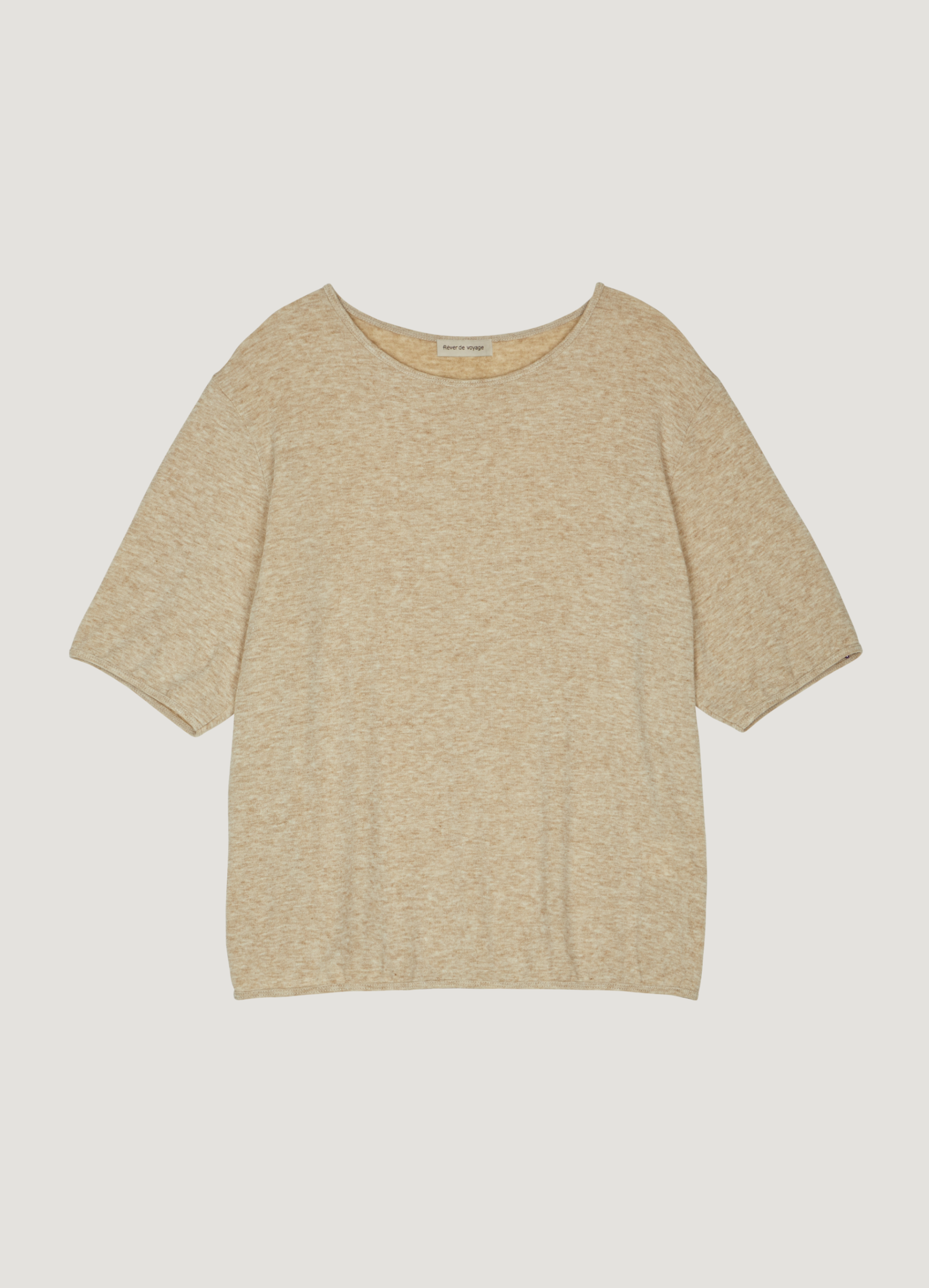 Bulky Wool Span T-shirt (Oatmeal Beige) Out Of Stock