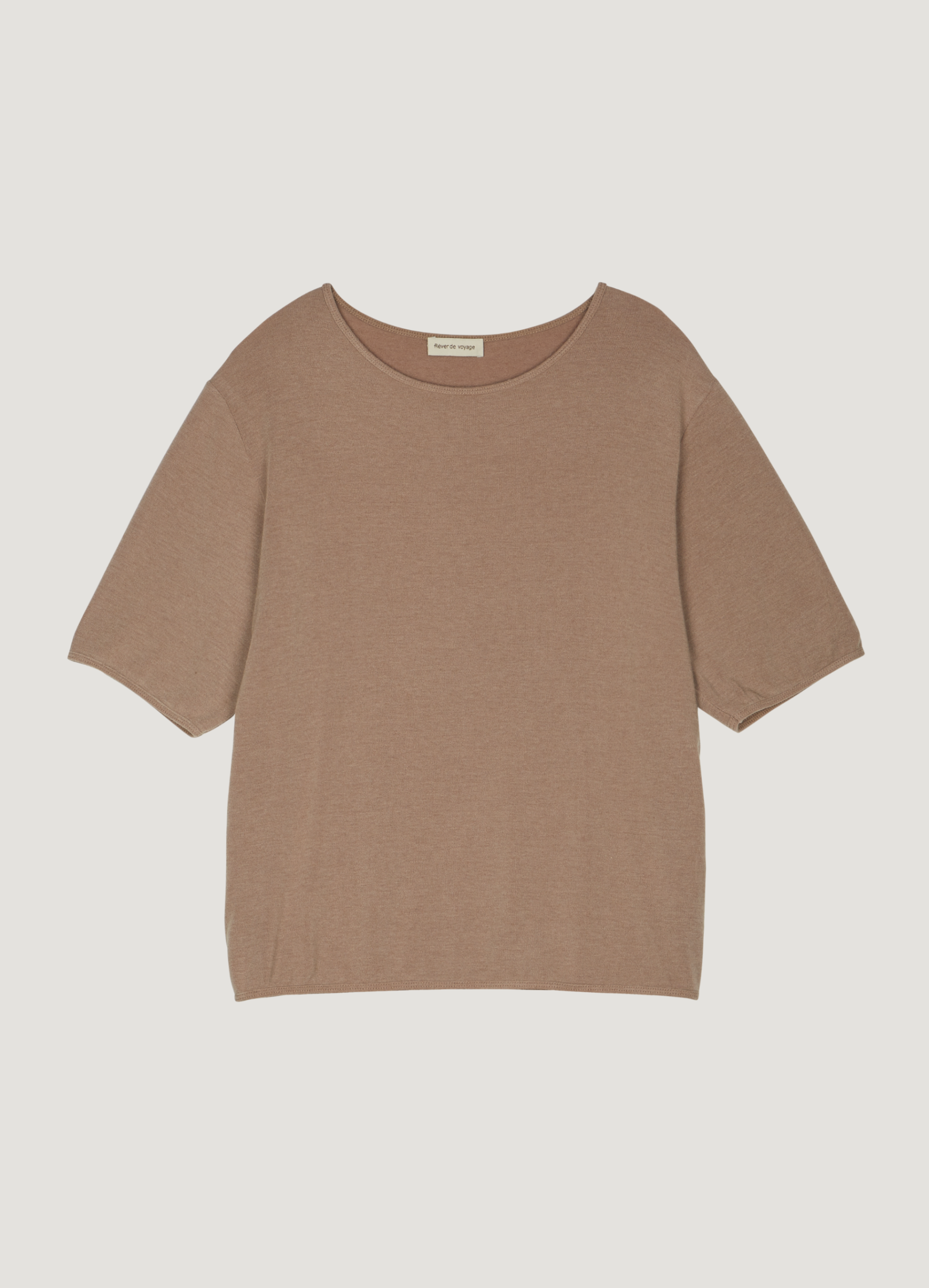 Bulky Wool Span T-shirt (Dark Beige) Out Of Stock