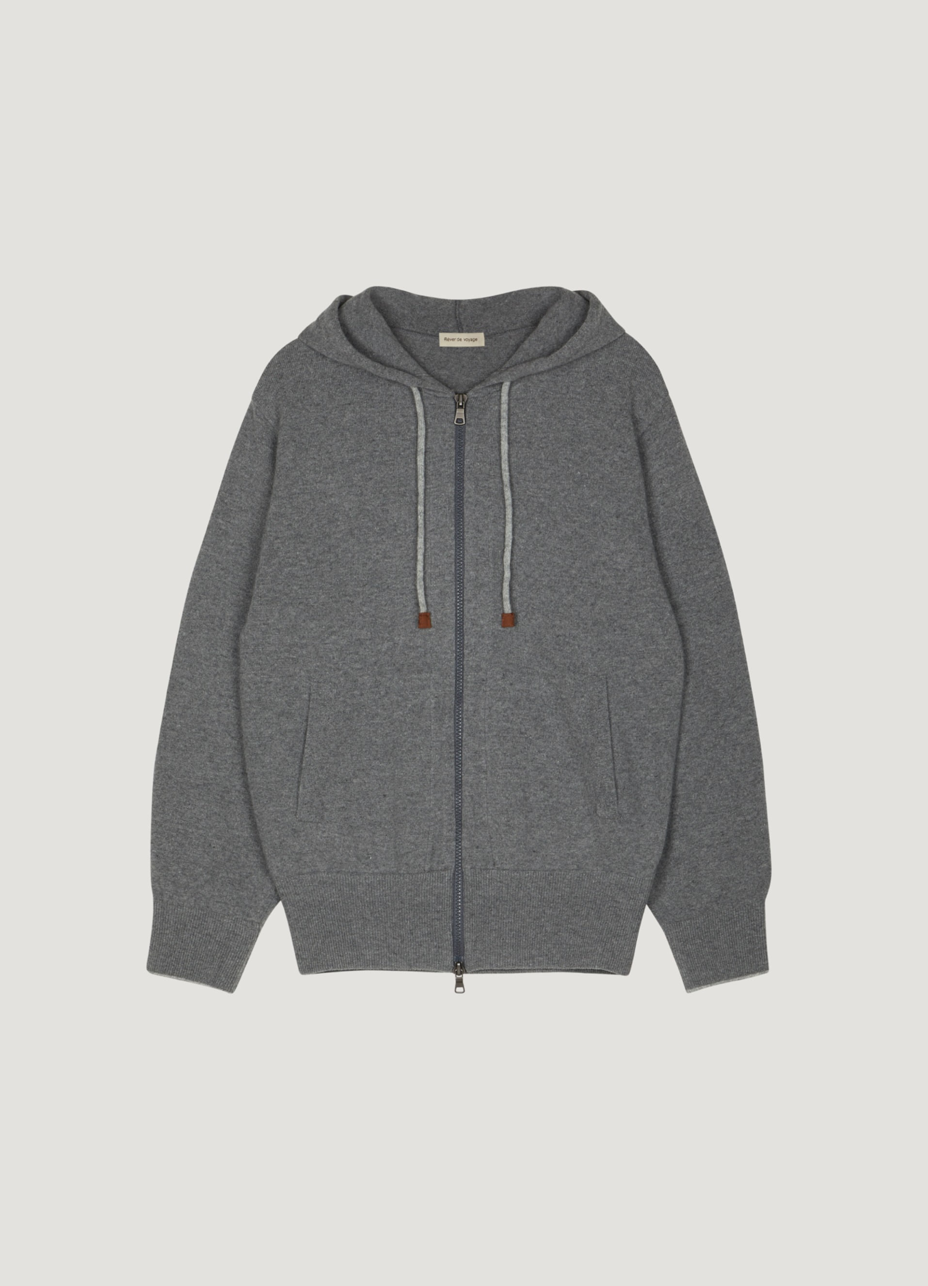 Cashmere Hood Zip Up (Melange Gray) Out Of Stock